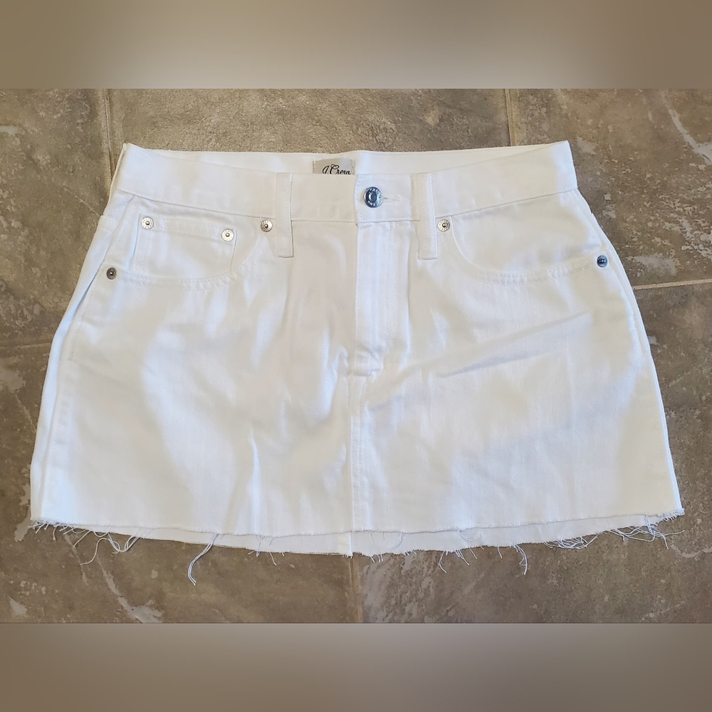 JCREW Denim Women's White Denim Mini Skirt
